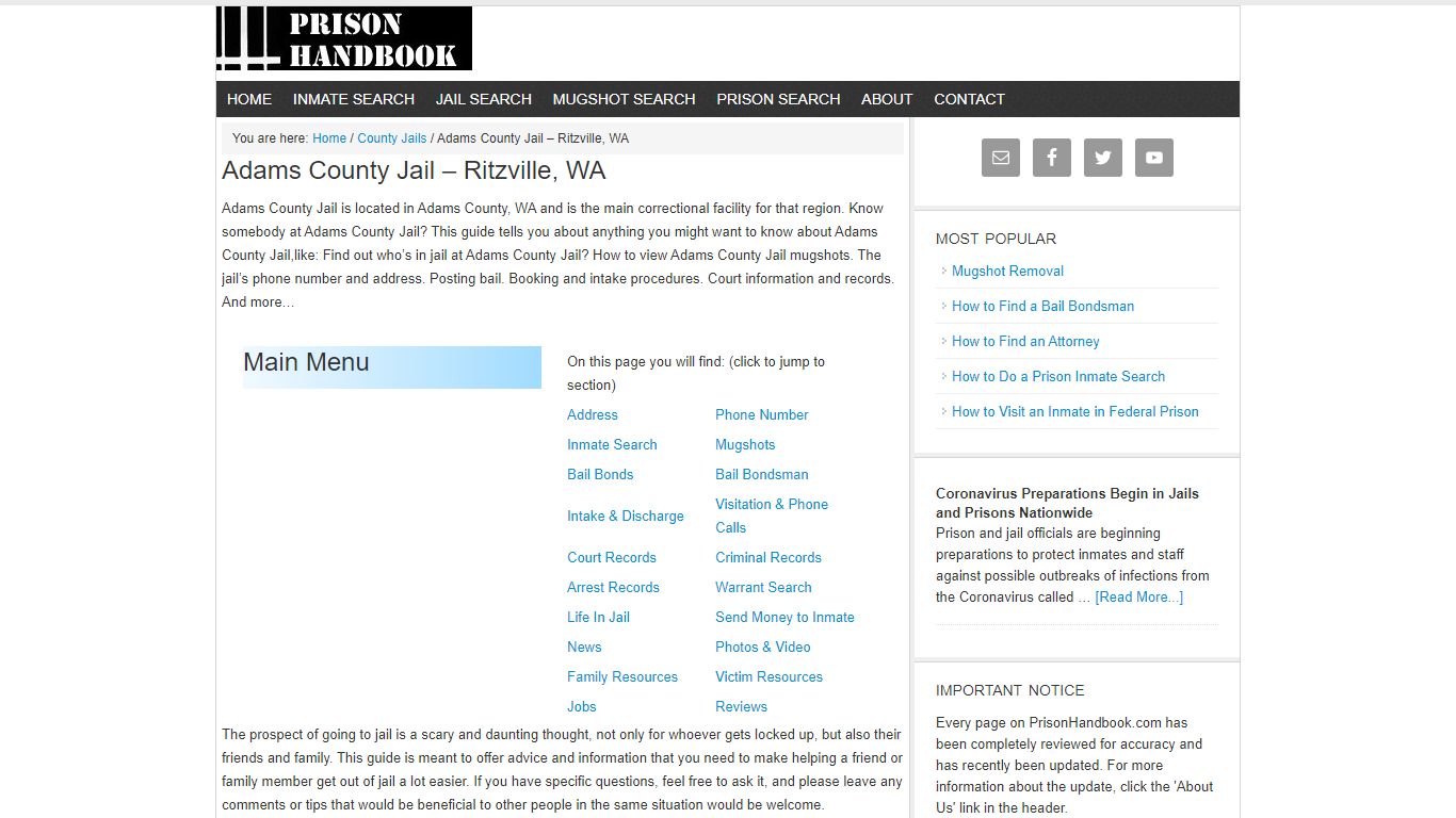 Adams County Jail – Ritzville, WA